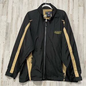 Vintage Army Veteran Black and Gold Men's Jacket Windbreaker
